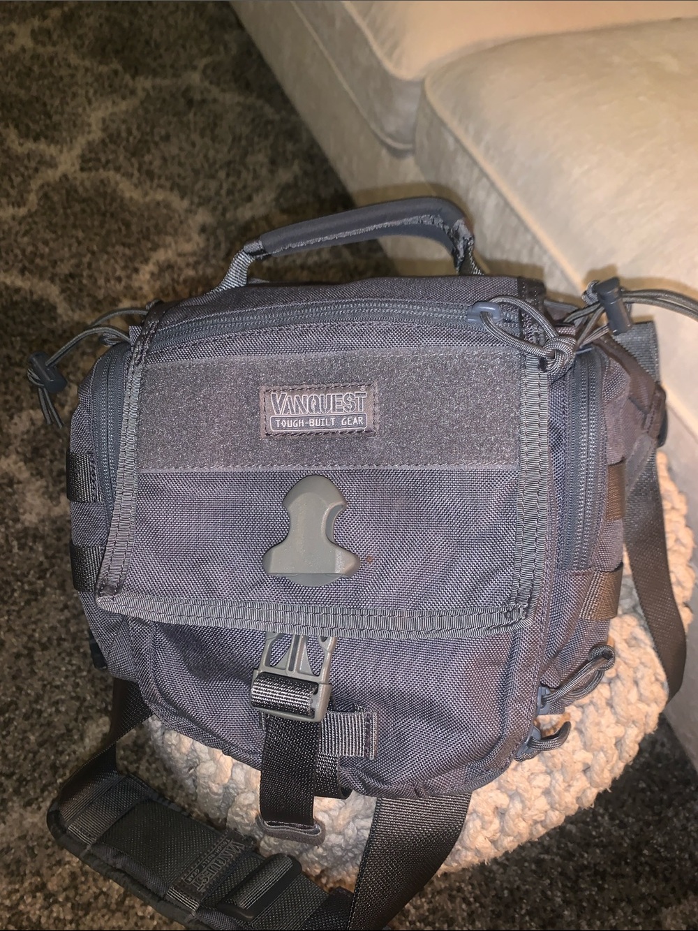 Vanquest Compact Black Messenger Sling Bag for Men